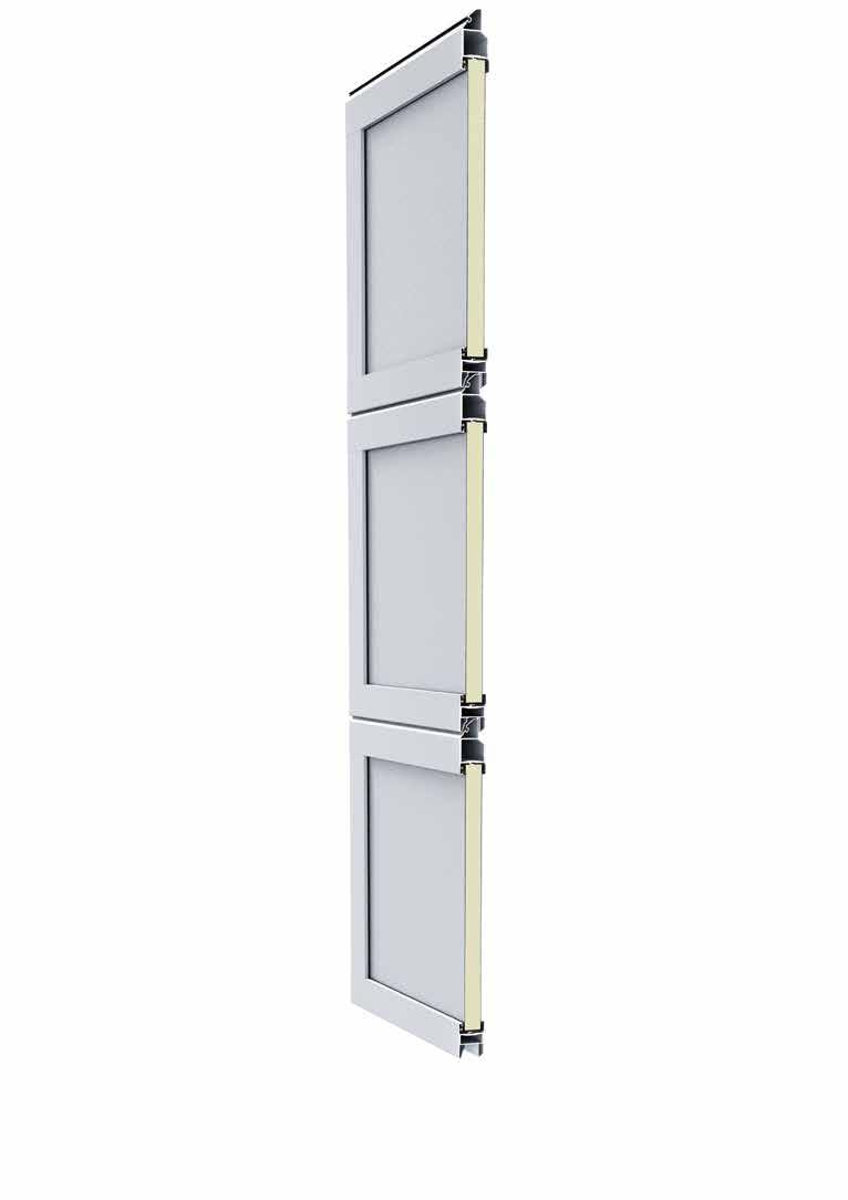 ALR F42 Πόρτες αλουμινίου με επένδυση από τον πελάτη ALR F42 Η βάση της πόρτας για την επένδυση της πρόσοψης αποτελείται από προφίλ πλαισίων με πολυστρωματική πλήρωση πολυουρεθάνης.