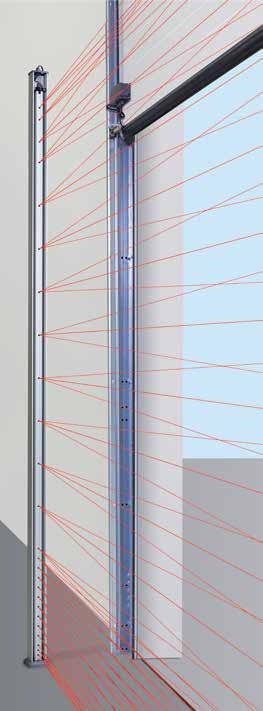 Συναρμολόγηση στην εσωτερική επιφάνεια Συναρμολόγηση στην κάσα πόρτας Συναρμολόγηση με σετ κολωνακιών STL Φωτόπλεγμα HLG-V για προστασία του πεδίου ελιγμών Το φωτόπλεγμα επιβλέπει μέχρι ύψος