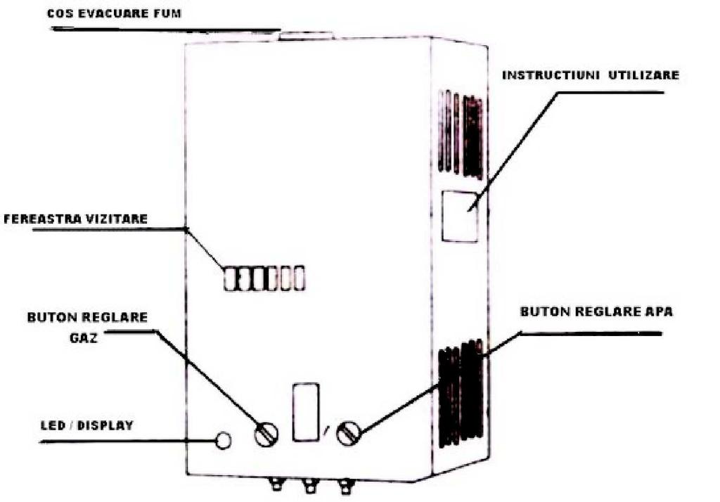 CARACTERISTICI Instantul permite utilizatorului obţinerea apei calde imediat, prin simpla deschidere a robinetului de apă caldă, ce declanşează aprinderea gazului metan (G P L) automat.
