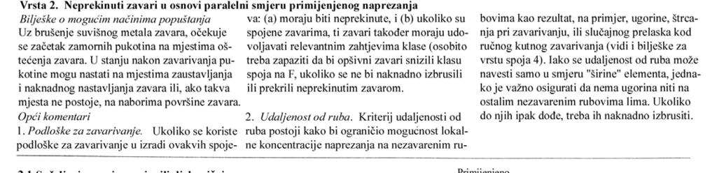 Metode proračuna zamornog oštećenja Slika 3.49 Izvadak iz klasifikacije zavarenih spojeva prema DeN-u [11] Slika 3.