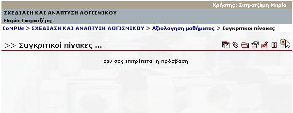 Κεφάλαιο 5 Εγχειρίδιο Χρήσης Καθηγητή Κάθε καθηγητής έχει το δικαίωµα να κάνει ανάγνωση µόνο των δικών του