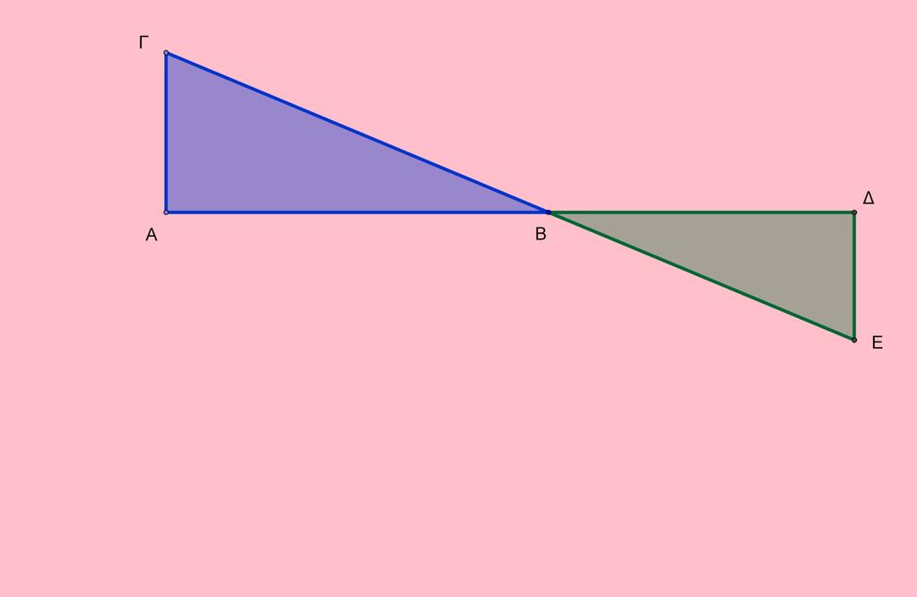 22. Στο σχήμα είναι ΑΒ = 12cm, ΒΓ = 13cm,ΑΓ = 5cm, ΔΕ = 4cm και ΒΔΕ = 90. α) Να αποδείξετε ότι το τρίγωνο ΑΒΓ είναι ορθογώνιο.