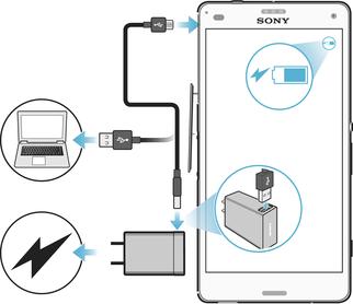 Μπαταρία και συντήρηση Φόρτιση της συσκευής σας Να χρησιμοποιείτε πάντα γνήσιο φορτιστή και καλώδιο USB της Sony που προορίζονται για το συγκεκριμένο μοντέλο Xperia.