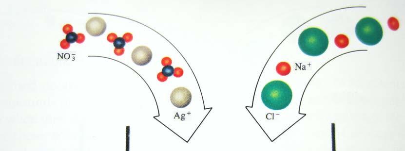 Ag + NO 3 - + Na + Cl - Ag + Cl - (s) + Na + NO 3 -