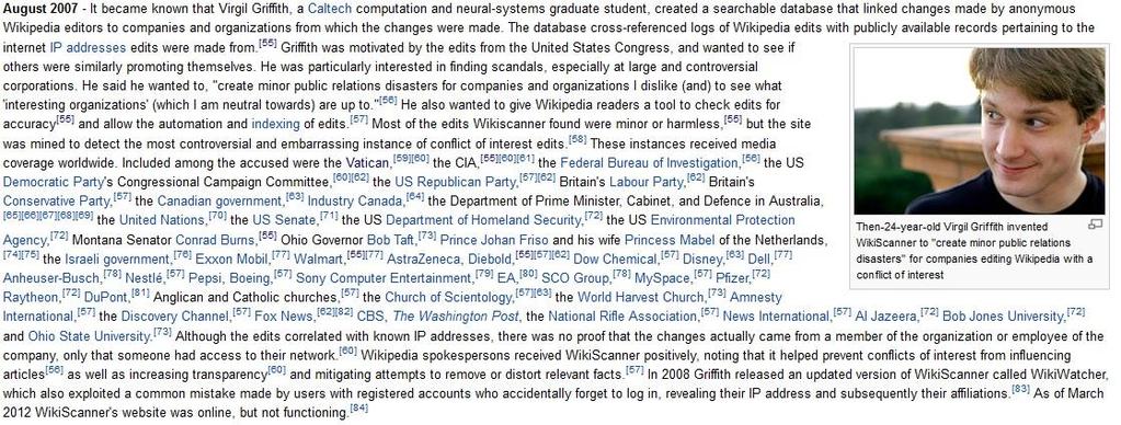 Wikipedia vs Μυστικές Υπηρεσίες Βατικανό, CIA, FBI, the US Democratic Party's Congressional Campaign Committee, the US Republican Party, Britain's Labour Party, Britain's Conservative Party, η