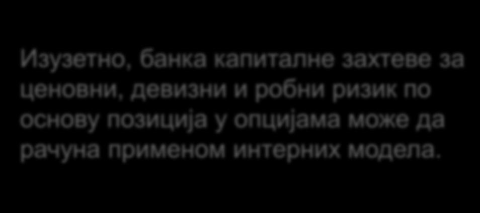 и опције на форварде, фјучерсе, форварде и свопове на стране валуте и злато (односно робне опције, као и опције на робне фјучерсе, форваде и свопове за робни ризик).