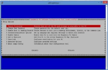 Εικόνα 13 Raspberry Pi Software Configuration Tool Επιλέγουμε το 5 Enable Camera και πατάμε Enter. Μετά το τέλος της διαδικασίας αυτής μπορούμε να έχουμε τις λειτουργίες της κάμερας.