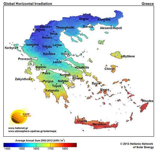 Σχήμα 2 Χάρτης ηλιακής