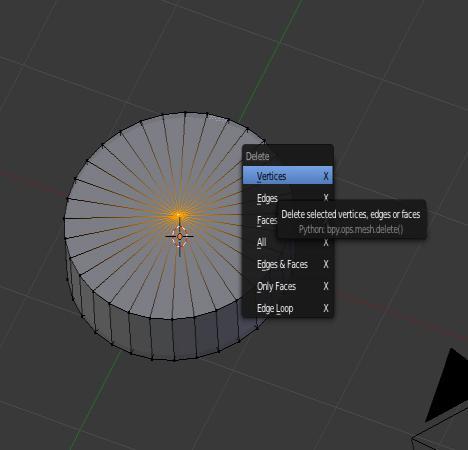 Μεταβείτε σε Front View και εισάγετε (SHIFT+A) ένα αντικείμενο-κύλινδρο. Σμικρύνετε (πλήκτρο S) τον κύλινδρο κατά τον άξονα Ζ σε μέγεθος αντίστοιχο με αυτό του διπλανού σχήματος.