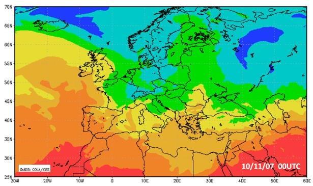 3.2.2 Θερμοκρασία στα 850 hpα Ο αυλώνας, η ύπαρξη του οποίου είναι ολοφάνερη στις επιμέρους εικόνες του σχήματος 3.