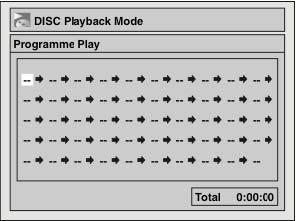 4. Za začetek programskega predvajanja pritisnite gumb [PLAY ]. Opombe: Če želite izbrane skladbe izbrisati, pritisnite gumb [CLEAR]. Izdelate lahko do 50 nastavitev skladb.