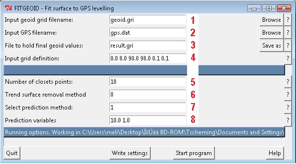 Κεφάλαιο 4: GRAVSOFT 85 Εικόνα 4. 11 FITGEOID Figure 4. 11 FITGEOID 1: Αρχείο εισόδου το οποίο αποτελεί κάνναβο με το βαρυτομετρικό γεωειδές.