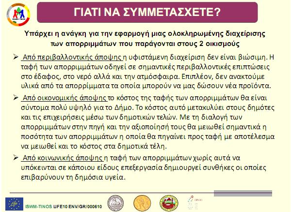 Παράρτημα VΙ: Παρουσίαση για την έναρξη