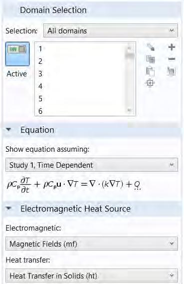 συσχέτιση, προστίθεται αυτόματα ο κόμβος Multiphysics στο παράθυρο του model builder.