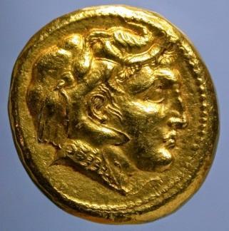 Νομίσματα της εποχή του Μεγάλου Αλεξάνδρου Το μοναδικό σωζόμενο χρυσό νόμισμα με το πορτρέτο του