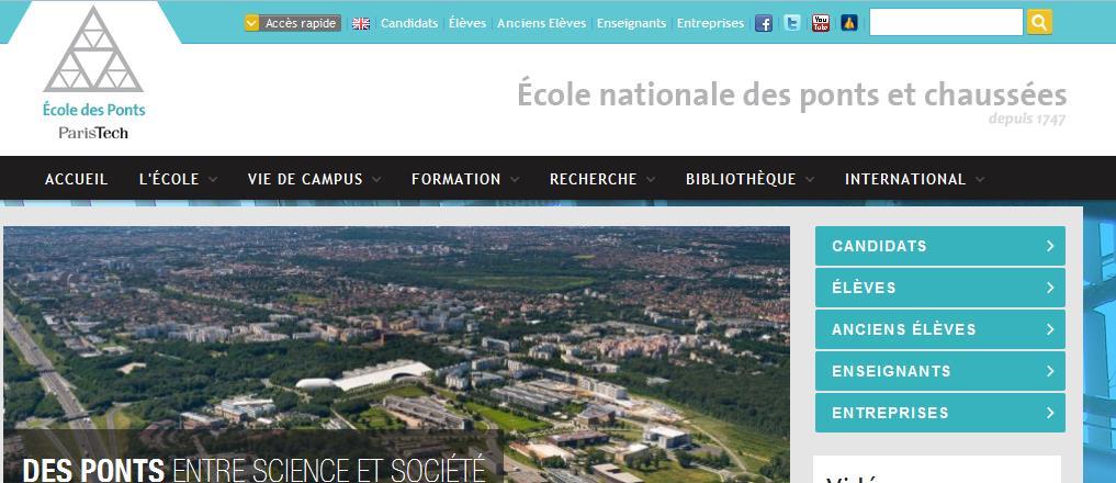 Συνεργασίες της Σχολής Πολιτικών Μηχανικών με άλλα ευρωπαϊκά πανεπιστήμια Διπλό πτυχίο, École Nationale de Ponts et Chaussées (ENPC), www.enpc.fr Erasmus (Σχολή Πολ.