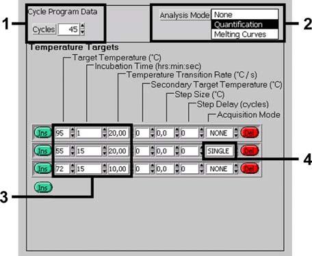 5 Απαιτείται ιδιαίτερη προσοχή στις ρυθμίσεις για ANALYSIS MODE (λειτουργία ανάλυσης), CYCLE PROGRAM DATA (δεδομένα προγράμματος κύκλου) και TEMPERATURE TARGETS (στόχοι θερμοκρασίας).
