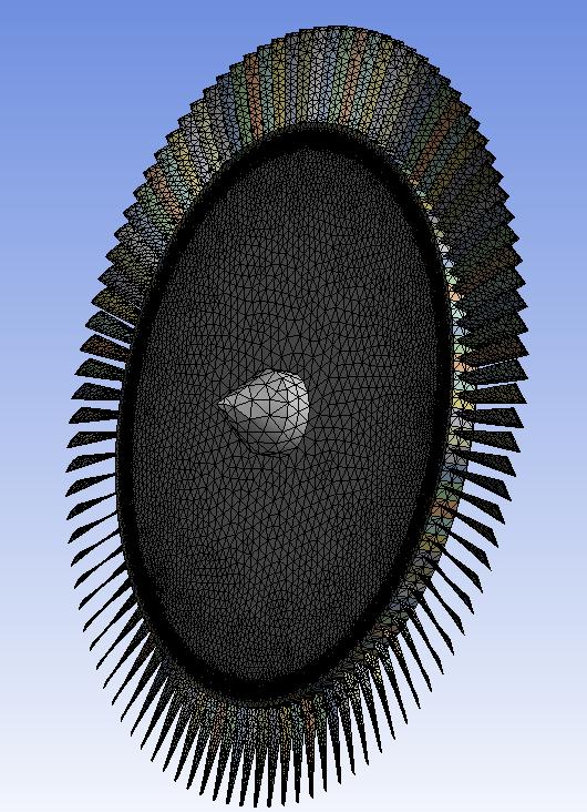 χρησιμοποιήθηκε απλό mesh control, τα τρίγωνα που χρησιμοποιήθηκαν