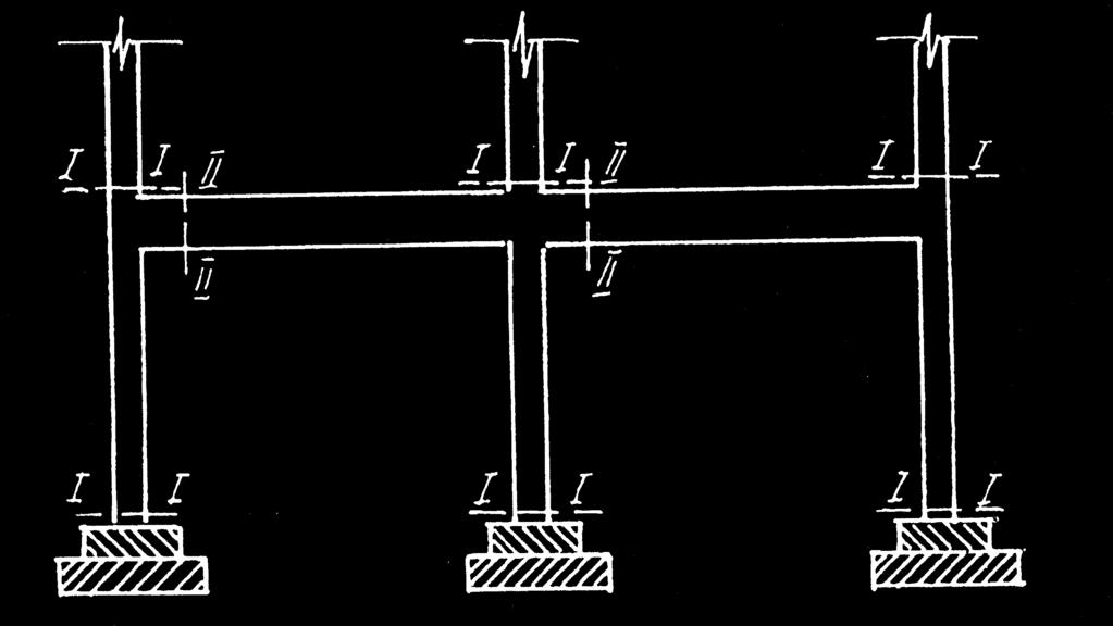 Fig.F.1 Poziţia rosturilor de lucru la stâlpii şi riglele cadrelor F2.