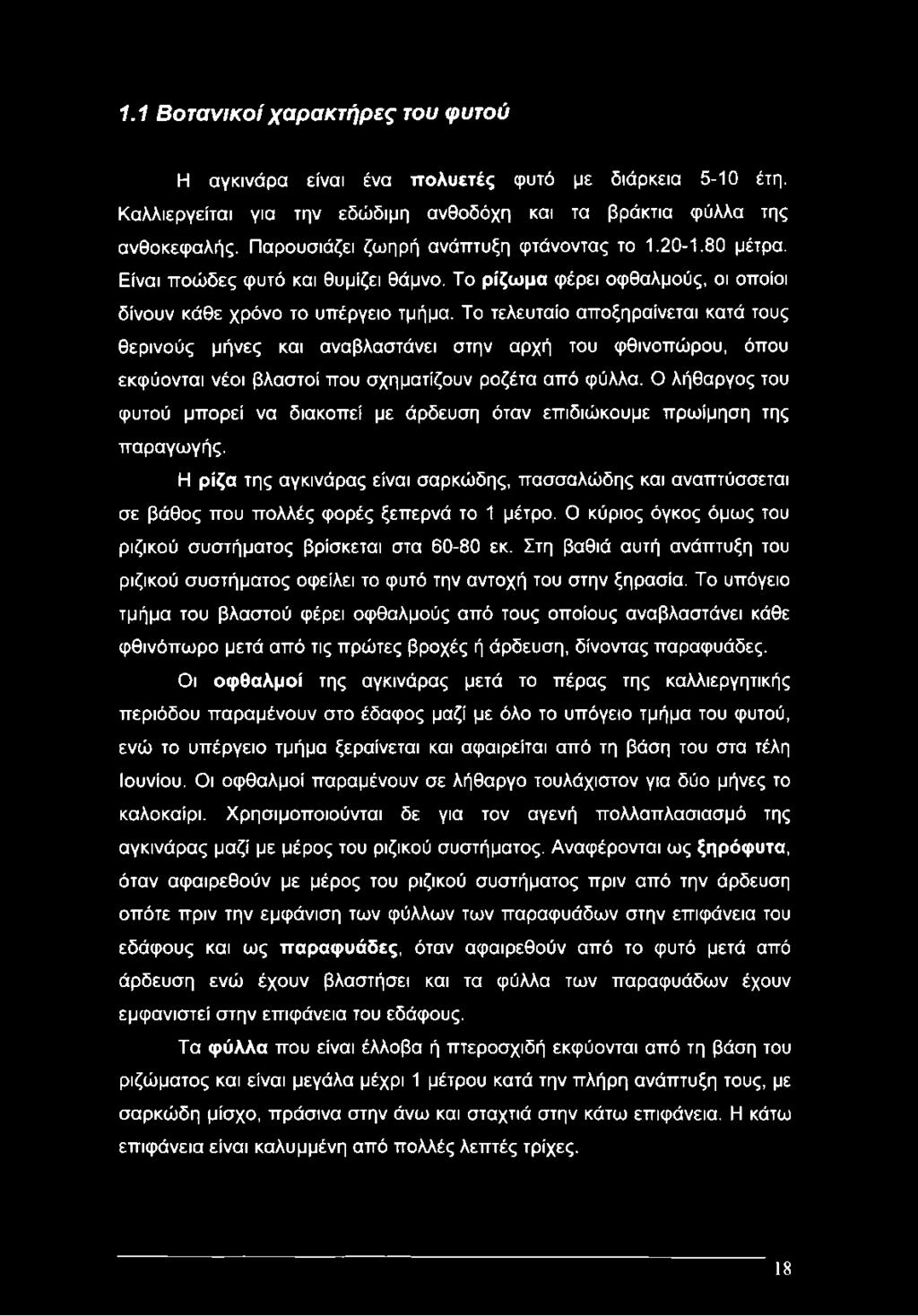 Το τελευταίο αποξηραίνεται κατά τους θερινούς μήνες και αναβλαστάνει στην αρχή του φθινοπώρου, όπου εκφύονται νέοι βλαστοί που σχηματίζουν ροζέτα από φύλλα.