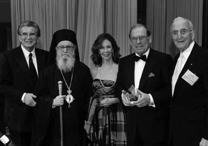 LEADERSHIP 100 George M. Marcus, Master of Ceremonies, and His Eminence Archbishop Demetrios, left, with Julia and Ambassador George L.