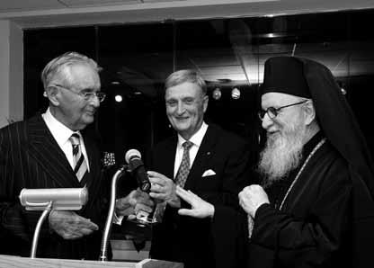 Caras present the Archbishop Iakovos Leadership 100 Award for Excellence with special designation as Honorary Life-time Member, Board of Trustees, to Nicholas