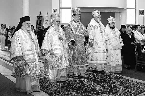 Archbishop Demetrios of America concelebrated the Divine Liturgy at the Church of St. Seraphim of Sarov and Sts.