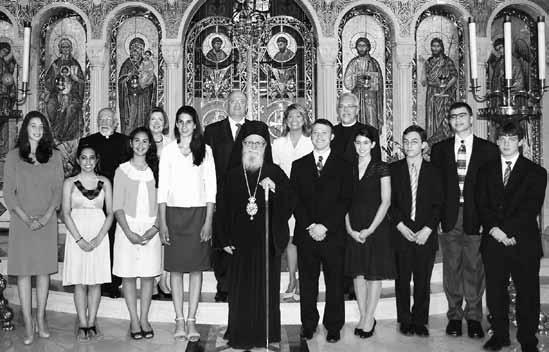 (January 2010) (above) Metropolitan Methodios gathers with participants of the Boston