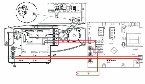 Placă interfaţă QAA73 (accesoriu) Şuruburi de fixare a cablului PLACĂ KIT INSTALAŢIE MIXTĂ Panou PRIME HT Termostat zona 1 temperatură înaltă Termostat zona 2 temperatură înaltă OPERAŢIUNI DE