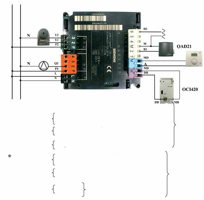 Conexiuni electrice regulator de temperatură RVA46 Vană Pompă Conector 6 poli culoare ALBĂ Conector 2 poli ALBASTRU Conector 2 poli culoarea VIOLET Conector 3 poli culoarea VERDE Conector 4 poli cul.