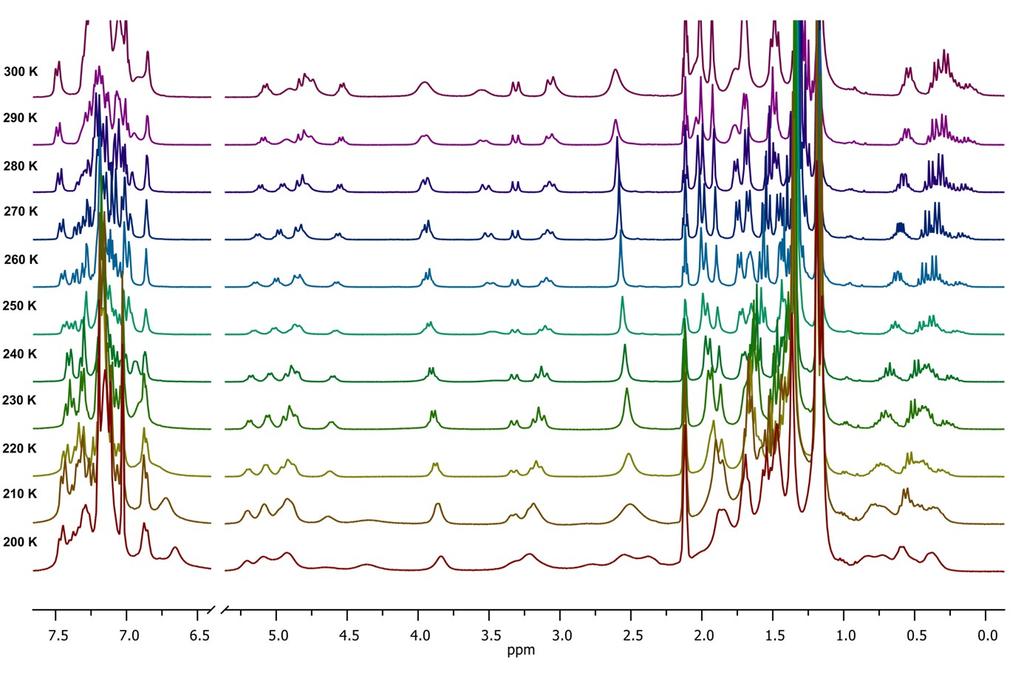 Figure S5. Variable temperature H MR of RR-Zn in toluene-d 8.