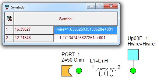 Kako se prilikom procesa optimizacije kola za prilagođenje menja i parametar EM modela (dužina žice H ), 3D EM model GSM monopol antene je potrebno u MW Circuit Solver uvesti kao EM strukturu (drugi