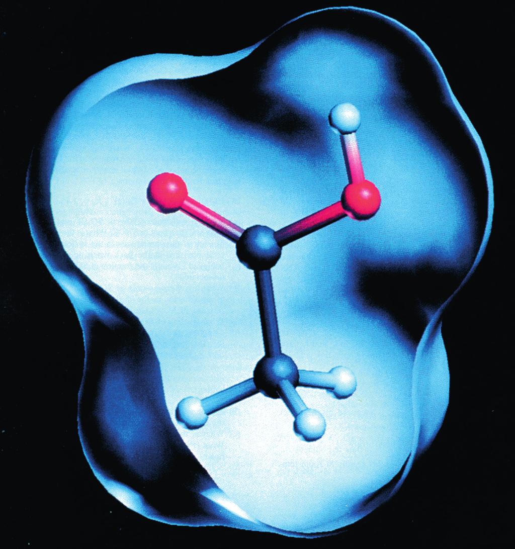 Μοριακό μοντέλο αιθανικού οξέος (CH3COOH), όπως
