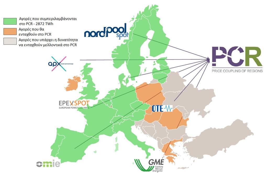 Κεφάλαιο 1- Εισαγωγή 29 Σχήμα 1-4 Συμβαλλόμενες με το έργο Σύζευξης Τιμών των Περιφερειών Ευρωπαϊκές αγορές ηλεκτρικής ενέργειας *Πηγή: EUPHEMIA Public Description 2013 [9] γ) η αποκεντρωμένη