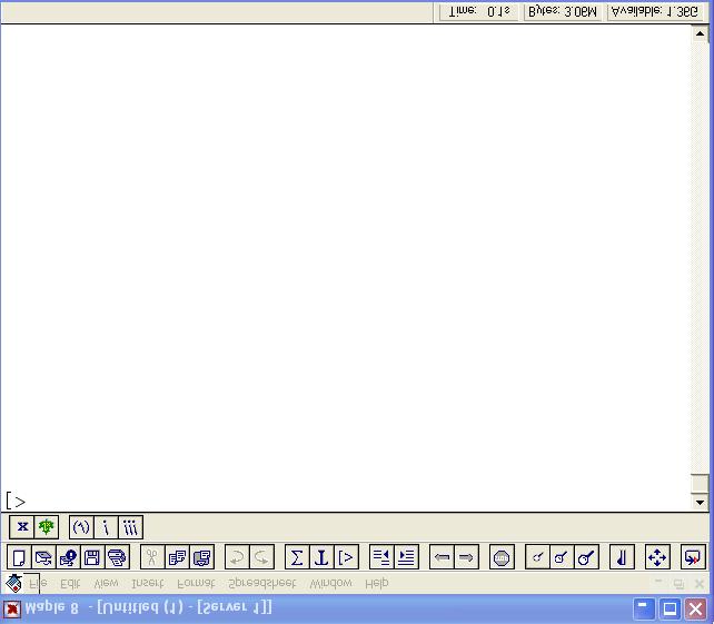 2 ÊåöÜëáéï 0. ÐÑÙÔÇ ÅÐÁÖÇ ÌÅ ÔÏ MAPLE áñéóôåñü ìýñïò ôïõ üðïõ åìöáíßæåôáé ìéá áãêýëç ([), äßðëá ôçò ìéá óöþíá (>) êé áêïëïõèåß ï äåßêôçò - êáôáêüñõöç ãñáììþ ðïõ áíáâïóâþíåé (cursor).