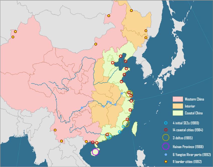 Η ΚΙΝΕΖΙΚΗ ΑΓΟΡΑ (3) 4 Ειδικές Οικονομικές Ζώνες Shenzhen/Shantou/Zhuhai Xiamen (+) Ειδικά φορολογικά κίνητρα για ξένες επενδύσεις (+) Μεγαλύτερη ανεξαρτησία στο διεθνές