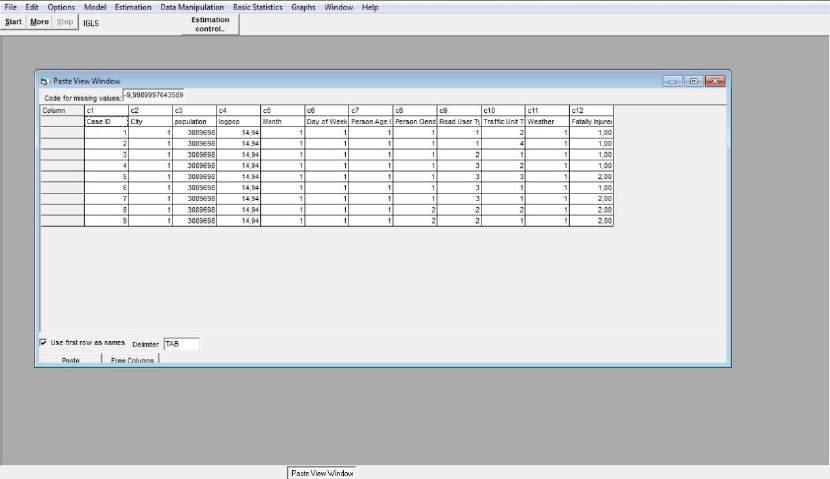 ΚΕΦΑΛΑΙΟ 4 ΣΥΛΛΟΓΗ ΚΑΙ ΕΠΕΞΕΡΓΑΣΙΑ ΣΤΟΙΧΕΙΩΝ Αρχικά, πραγματοποιείται Αντιγραφή και Επικόλληση της ενιαίας βάσης δεδομένων από το πρόγραμμα Microsoft Excel στο κεντρικό παράθυρο του προγράμματος