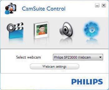 παρέχει γρήγορη πρόσβαση στις ακόλουθες λειτουργίες που παρέχονται από το πρόγραμμα οδήγησης της webcam SPZ3000: Ρυθμίσεις