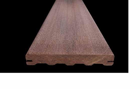 The absolutely smooth surface of the decking version "Flat Plus", available in various colors, offers a valuable