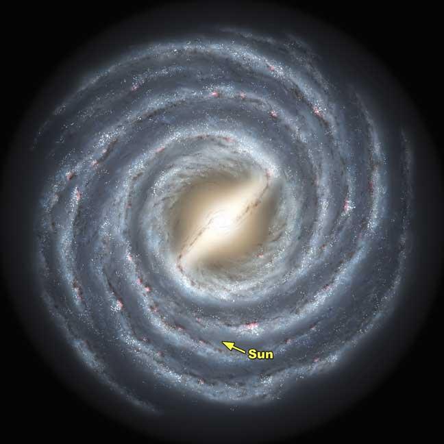 Το κέντρο του Γαλαξία μας έχει το χρώμα του χιονιού, εξ αιτίας του συνωστισμού λαμπρών αστέρων στην περιοχή του.