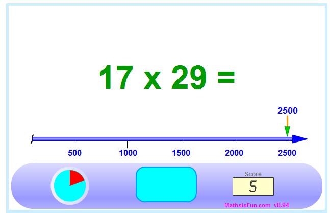 3. Εφαρμογίδια για πολλαπλασιασμό 3.1 Ιστοσελίδα http://www.mathsisfun.com/numbers/estimation-game.