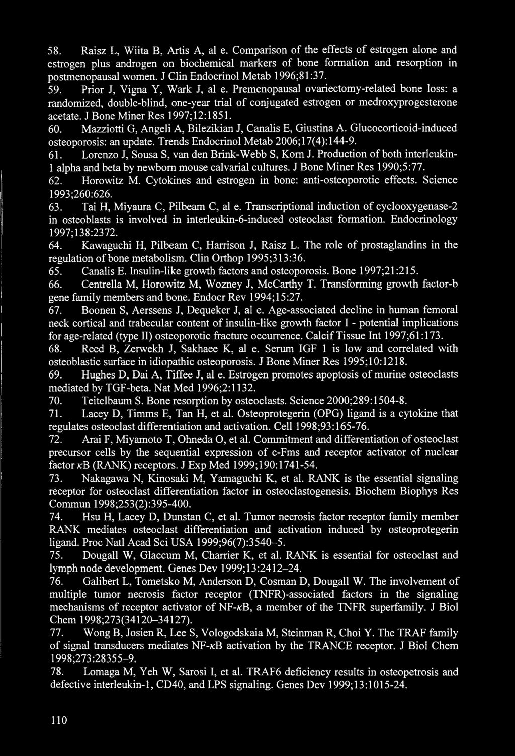 Premenopausal ovariectomy-related bone loss: a randomized, double-blind, one-year trial of conjugated estrogen or medroxyprogesterone acetate. J Bone Miner Res 1997;12:1851. 60.