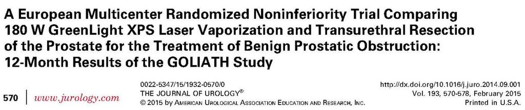 Largest RCT (N=281; 1:1) to compare laser