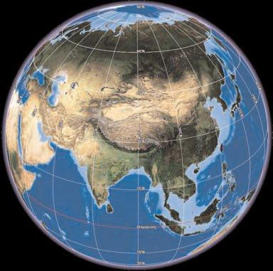 2 Έλα να πετάξουμε πάνω από την Ασία «Ακραία σημεία» της Ασίας Έκταση: 44.579.000τετρ.χλμ. Πληθυσμός: 3.874.966.984 κάτοικ. Ψηλότερο σημείο: Έβερεστ (Κίνα-Νεπάλ), 8.850μ.