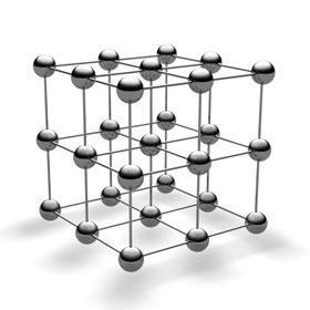 Слика 5. Кристална решетка Кристална решетка је замишљена творевина, јер је реални структурни мотив замењен тачкама које су бездимензионе.