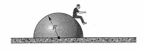 (b) At what height above the bottom of the loop should the block be released so that it is on the verge of losing contact with the track at the top of the loop? 13_Energy_momentum/e_13_8_190.