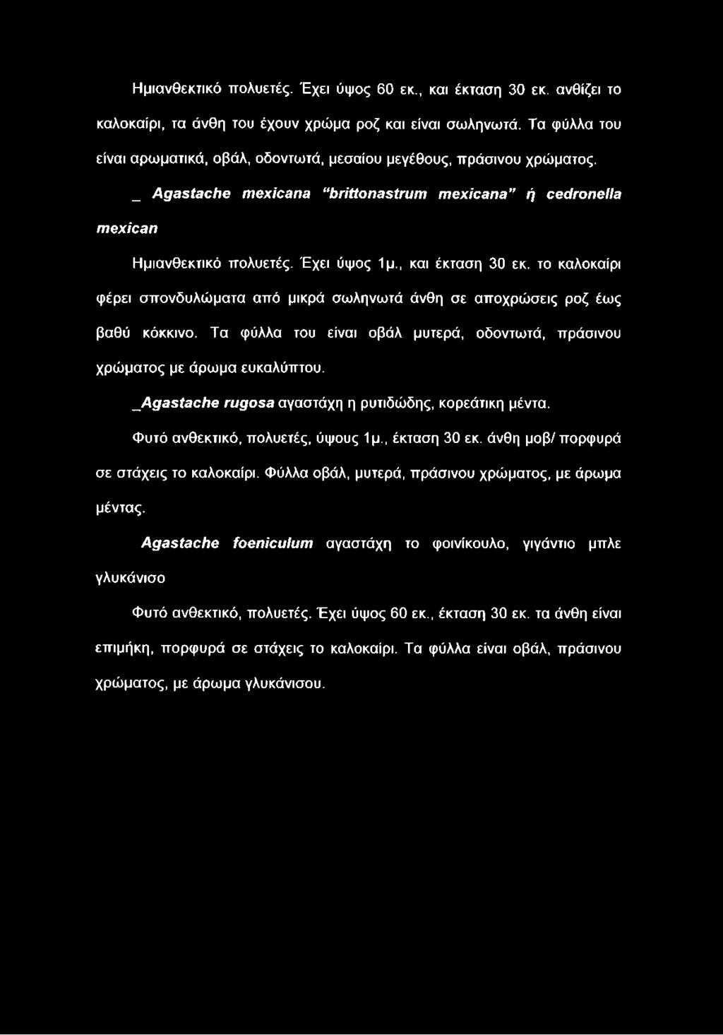 Τα φύλλα του είναι οβάλ μυτερά, οδοντωτά, πράσινου χρώματος με άρωμα ευκαλύπτου. _Agastache rugosa αγαστάχη η ρυτιδώδης, κορεάτικη μέντα.