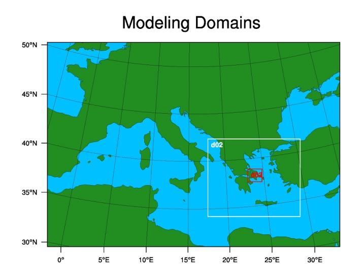 Ευρώπης, των ακτών της Βόρειας Αφρικής, καθώς επίσης και το μεγαλύτερο τμήμα της Μεσογείου και της Μαύρης Θάλασσας, το πλέγμα 2 αποτελείται από 174 147 σημεία πλέγματος (σύνολο 25.