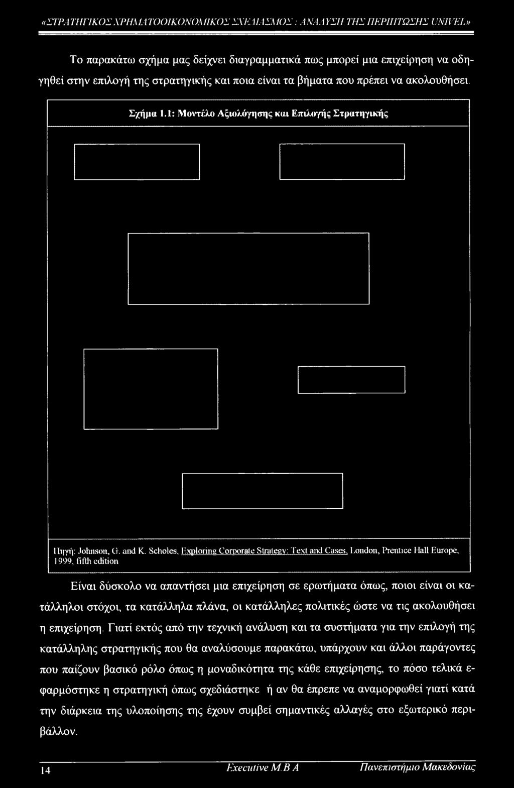 Lndn, Prentice Hall Eurpe, 1999, fifth editin Είναι δύσκλ να απαντήσει μια επιχείρηση σε ερωτήματα όπως, πιι είναι ι κατάλληλι στόχι, τα κατάλληλα πλάνα, ι κατάλληλες πλιτικές ώστε να τις ακλυθήσει η