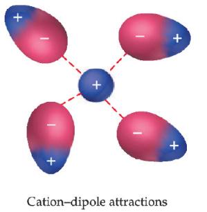 Нековалентне интеракције а) Јон-дипол интеракције Јон-дипол интеракције су сличне јон-јон интеракцијама, али су много осетљивије на промену растојања.